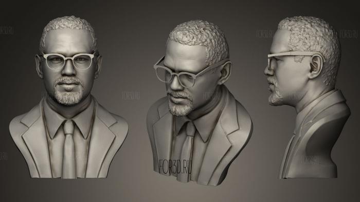 Malcolm X stl model for CNC